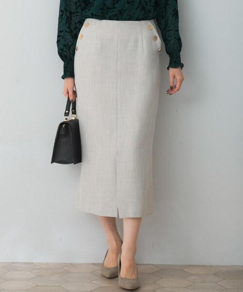 URBAN RESEARCH ROSSO（アーバンリサーチロッソ）の「ボタンデザインタイトスリットスカート（スカート・レディース・CHECK/L.GREIGE/INDIGO・36/38）」の11枚目の写真