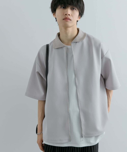 SENSE OF PLACE by URBAN RESEARCH（センスオブプレイスバイアーバンリサーチ）の「『ユニセックス』ZIPカーディガンTシャツ(5分袖)（カーディガン/ボレロ・メンズ・BEIGE/BLACK/BLUE・M/L）」の18枚目の写真