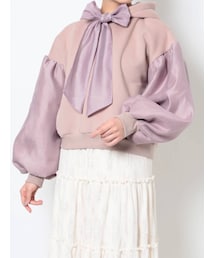 merry jenny | オーガンジーコンビフーディー(パーカー)