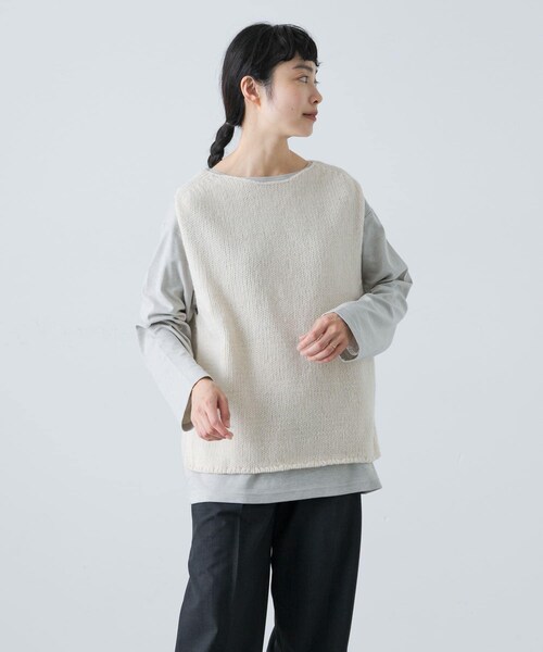 かぐれ（カグレ）の「ボートネックロングカットソー（Tシャツ/カットソー・レディース・OFF/L.GRAY/NAVY・Free/FREE）」の20枚目の写真