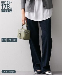 nissen | 高身長　ストレッチデニムワイドパンツ　丈長め・トールサイズ　（選べる2レングス）(パンツ)