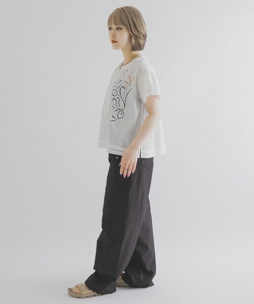 THE GOODLAND MARKET（ザグッドランドマーケット）の「FANAKA　レースブラウス（シャツ/ブラウス・レディース・オフホワイト/ブラック・Free）」の9枚目の写真