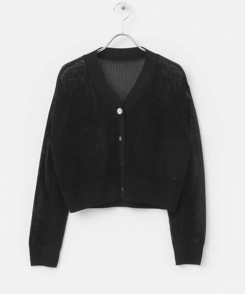 URBAN RESEARCH ROSSO（アーバンリサーチロッソ）の「メッシュラメショートカーディガン（カーディガン/ボレロ・レディース・BEIGE/YELLOW/BLACK・FREE）」の12枚目の写真