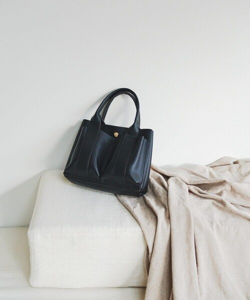 RODE SKO（ロデスコ）の「プチダブルポケットトートバッグ（トートバッグ・レディース・BEIGE/BLACK/MILK/GRAY/MINT/APRICOT/DARK BROWN・one）」の2枚目の写真