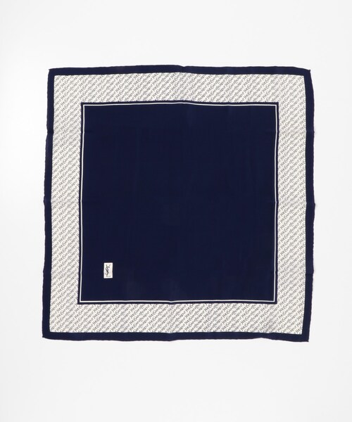 URBAN RESEARCH ROSSO（アーバンリサーチロッソ）の「VINTAGE　YVESAINTLAURENTスカーフ（バンダナ/スカーフ・レディース・NAVY　LOGO・-）」の3枚目の写真