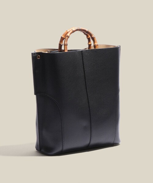 ROPE'（ロペ）の「【E'POR】BAMBOO BAG Large/A4対応・通勤・26SS新色（トートバッグ・レディース・ブラック系/オフホワイト/ベージュ系/グレー・F）」の2枚目の写真