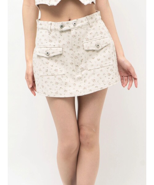 CALNAMUR（カルナムール）の「ツイルフラワーミニスカパン（スカート・レディース・ピンク/ブルー・S/M）」の8枚目の写真