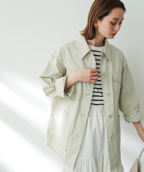 SENSE OF PLACE by URBAN RESEARCH(センスオブプレイスバイアーバンリサーチ)の「2WAYミリタリージャケット(ミリタリージャケット・レディース・CHARCOAL/KHAKI/IVORY・one)」の10枚目の写真