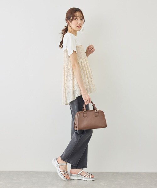 ROPE' PICNIC(ロペピクニック)の「【ベストヒット】シャーリングドッキングハーフスリーブカットソー(Tシャツ/カットソー・レディース・ブラック/ブラック系/ホワイト系/ベージュ・F)」の22枚目の写真