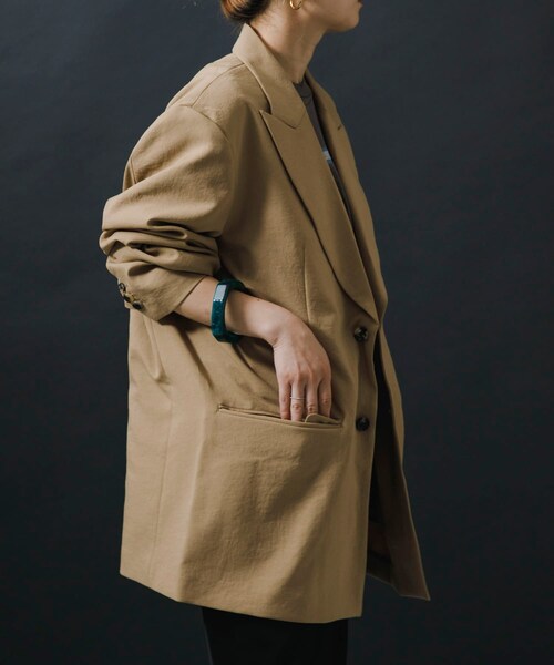 URBAN RESEARCH(アーバンリサーチ)の「NOMARHYTHM TEXTILE Wide Lapel Tailored Jk(テーラードジャケット・レディース・Black/Beige・1)」の8枚目の写真
