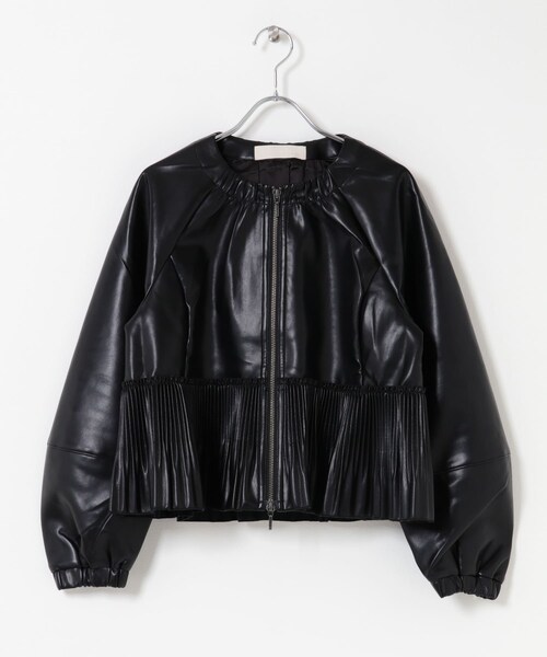 URBAN RESEARCH ROSSO（アーバンリサーチロッソ）の「MARILYN MOON　eco leather pleats jacket（ブルゾン・レディース・BLACK・Free）」の8枚目の写真