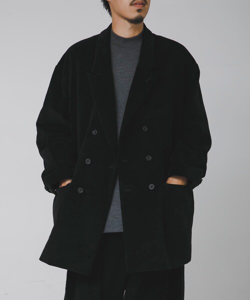 URBAN RESEARCH（アーバンリサーチ）の「THE DAY　MOLESKIN DOUBLE BREASTED JACKET（テーラードジャケット・メンズ・BLACK・2/3）」の6枚目の写真