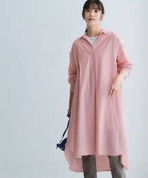 nissen | オーバーサイズブロードスキッパーシャツワンピース（UVカット・イージーケア）＜大きいサイズ有＞(シャツワンピース)