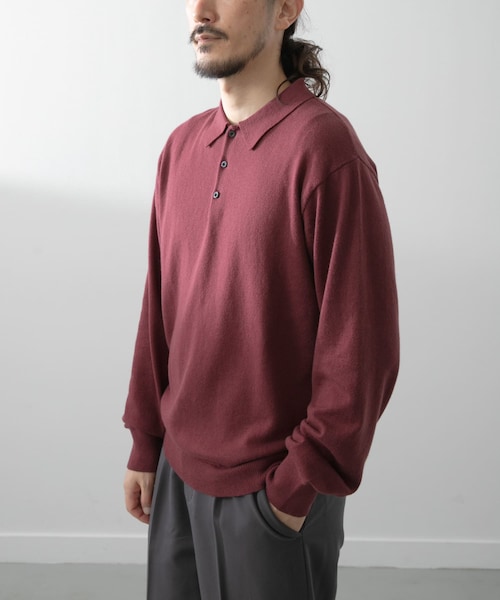 ITEMS URBANRESEARCH（アイテムズ アーバンリサーチ）の「カシミヤ×コットンポロセーター（ニット/セーター・メンズ・GRY/BRD/MOC/BLK・M/L）」の4枚目の写真