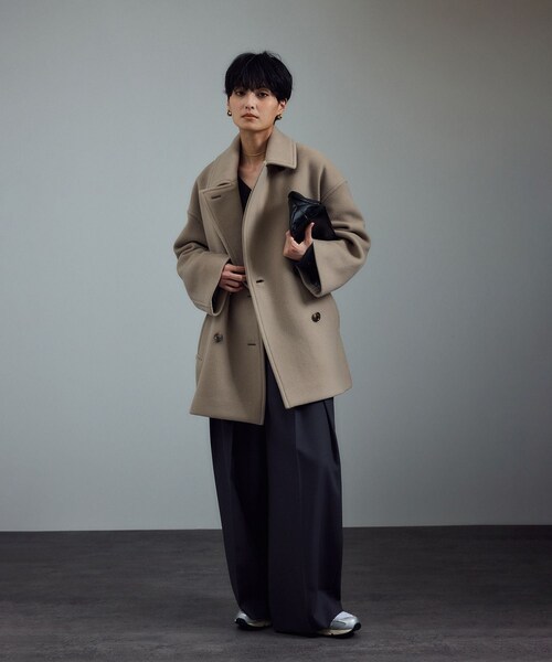 ADAM ET ROPE'(アダムエロペ)の「<追加>【WEB限定】MANTECOウールPコート(ピーコート・レディース・ブラウン/ベージュ系/ネイビー/オフホワイト・M/S)」の18枚目の写真