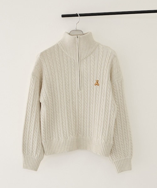 VIS(ビス)の「【POLO BCS】VIS別注ハーフジップケーブルニット(ニット/セーター・レディース・キナリ/ネイビー・F)」の3枚目の写真