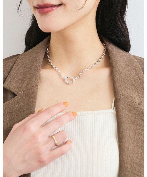 VIS(ビス)の「リングトップチェーンネックレス(ネックレス・レディース・ゴールド/シルバー・F)」の1枚目の写真