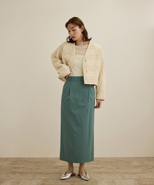 ROPE'(ロペ)の「【COFIL(コフィル)】シアーボートネックカットソー(カーディガン/ボレロ・レディース・ホワイト・F)」の5枚目の写真