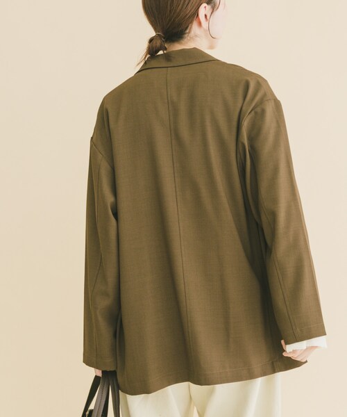 ITEMS URBANRESEARCH（アイテムズ アーバンリサーチ）の「リネンライクジャケット（テーラードジャケット・レディース・BRN/L.BEG/BLK・Free）」の12枚目の写真