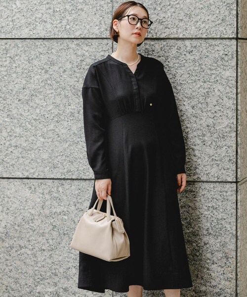 URBAN RESEARCH ROSSO（アーバンリサーチロッソ）の「『UR TECH SMOOTHLUXE』F by ROSSO　キーネックワンピース（ワンピース・レディース・BEIGE/C/GRAY/BLACK・36/38）」の6枚目の写真