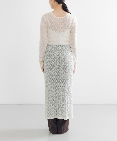 URBAN RESEARCH（アーバンリサーチ）の「ストレッチレースカットワンピース（ワンピース・レディース・OFF/BLACK・FREE）」の4枚目の写真