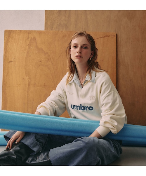 VIS（ビス）の「【umbro】VIS別注ユニフォームスウェット（スウェット・レディース・ライトグレー/オフホワイト/ネイビー・F）」の6枚目の写真