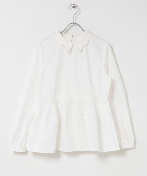 URBAN RESEARCH ROSSO（アーバンリサーチロッソ）の「レース襟付きペプラムフォルムブラウス（シャツ/ブラウス・レディース・WHITE/BLACK・Free）」の4枚目の写真