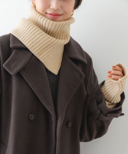 RODE SKO（ロデスコ）の「2WAYリブネックウォーマー（ネックウォーマー/スヌード・レディース・BEIGE/BLACK/GRAY・one）」の17枚目の写真