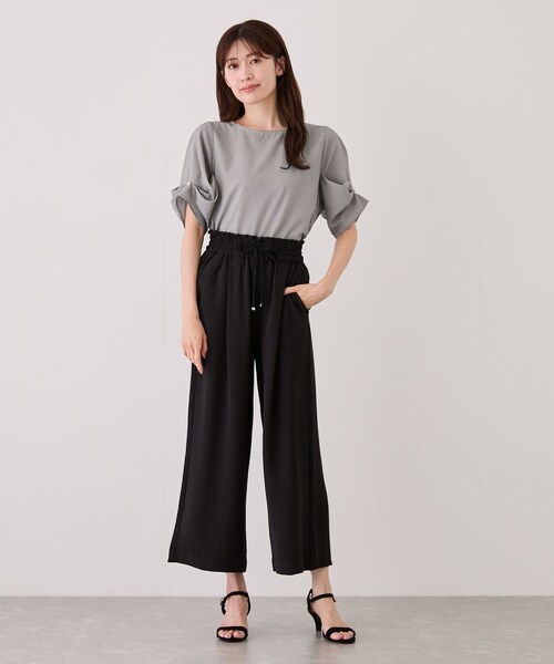 Jayro(ジャイロ)の「リネンライクリラックスパンツ(その他パンツ・レディース・ブラック/オフホワイト/ダークブラウン/ブルー・F)」の11枚目の写真