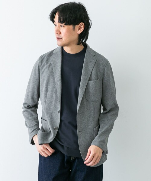 URBAN RESEARCH DOORS(アーバンリサーチドアーズ)の「『イージーケア/速乾』LIFE STYLE TAILOR メランジニットイージージャケット(テーラードジャケット・メンズ・GRAY/NAVY/BROWN・44/46/48/50)」の19枚目の写真