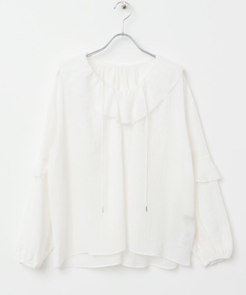 URBAN RESEARCH ROSSO（アーバンリサーチロッソ）の「『WEB/一部店舗限定カラー』楊柳フリルブラウス（シャツ/ブラウス・レディース・SAX/WHITE/YELLOW/PINK・FREE）」の15枚目の写真