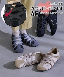 nissen | 【ゆったり幅広】痛いところにやさしいベルトデザインメッシュシューズ（ワイズ４E）(その他シューズ)