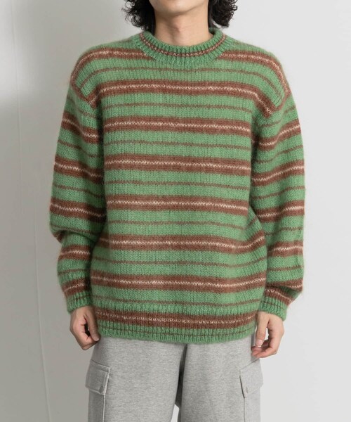 THE GOODLAND MARKET（ザグッドランドマーケット）の「米富繊維　MOHAIR WOOL BORDER P/O（ニット/セーター・レディース・IVORY/GRAY/GREEN・1/3）」の20枚目の写真