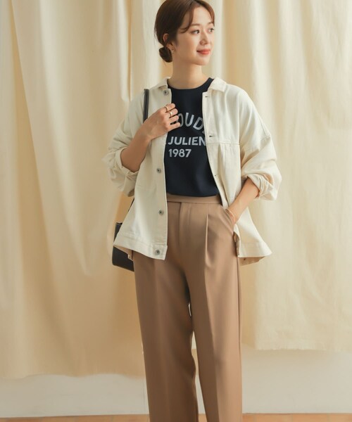 URBAN RESEARCH DOORS(アーバンリサーチドアーズ)の「コットンツイルドルマンジャケット(ミリタリージャケット・レディース・KHAKI/NATURAL・M)」の14枚目の写真