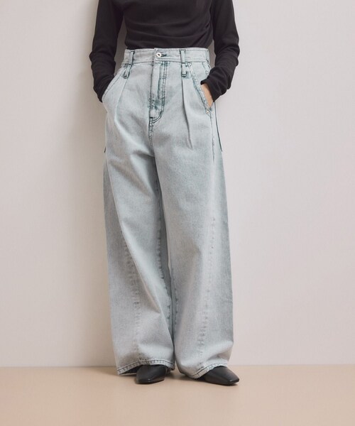 ADAM ET ROPE'(アダムエロペ)の「【WEB限定】・【サステナブル】ディープライズワイドデニム(デニムパンツ・レディース・ブラック系/ベージュ系/ブルー系・34/36/38)」の12枚目の写真