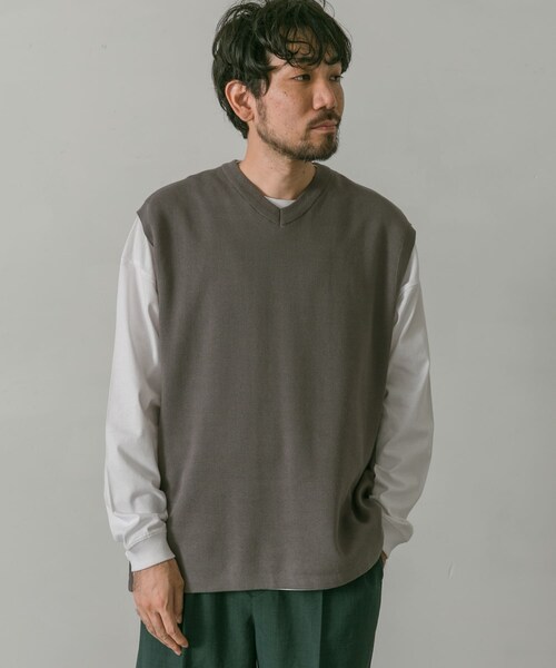 URBAN RESEARCH DOORS（アーバンリサーチドアーズ）の「ダブルフェイスVネックベスト（ベスト・メンズ・STEEL BLUE/GREIGE/BROWN/CHARCOAL・M/L）」の20枚目の写真