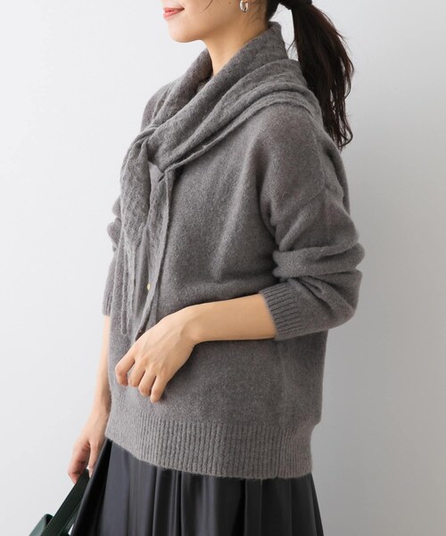 URBAN RESEARCH ROSSO（アーバンリサーチロッソ）の「F by ROSSO　ヘアリーニットプルオーバー+ニットスカーフ（ニット/セーター・レディース・OFF WHITE/BEIGE/GRAY・FREE）」の18枚目の写真