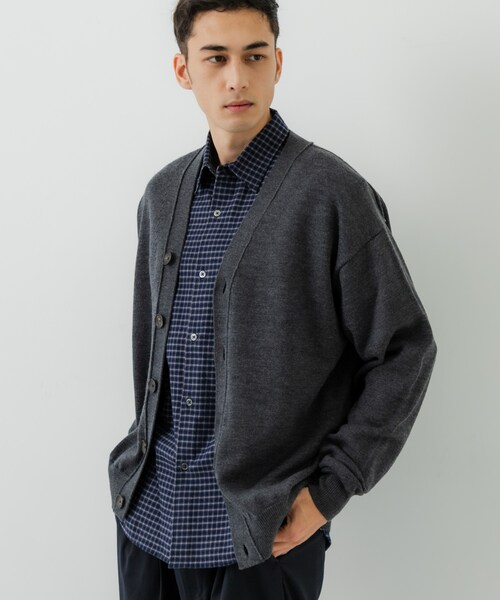 URBAN RESEARCH（アーバンリサーチ）の「CASH FEEL W/MID CARDIGAN（カーディガン/ボレロ・メンズ・BLACK/CHARCOAL/BROWN・M/L）」の7枚目の写真