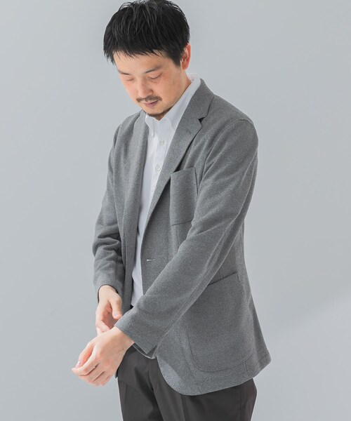 URBAN RESEARCH DOORS(アーバンリサーチドアーズ)の「『イージーケア/速乾』LIFE STYLE TAILOR メランジニットイージージャケット(テーラードジャケット・メンズ・GRAY/NAVY/BROWN・44/46/48/50)」の7枚目の写真