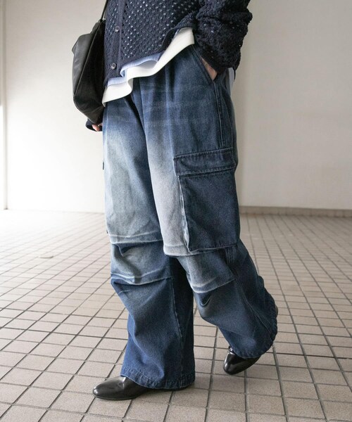 SENSE OF PLACE by URBAN RESEARCH（センスオブプレイスバイアーバンリサーチ）の「デニムカーゴパンツ（デニムパンツ・メンズ・BLUE/BLACK・M/L）」の19枚目の写真