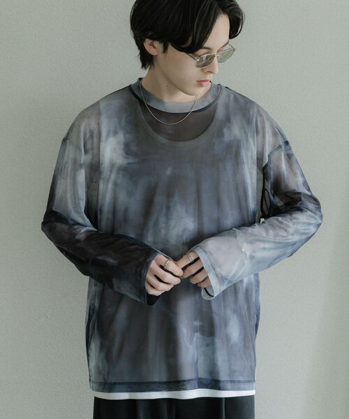 SENSE OF PLACE by URBAN RESEARCH(センスオブプレイスバイアーバンリサーチ)の「アソートシアーロングTシャツ(その他トップス・メンズ・BLACK/BLK MARBLE/KHK MARBLE/BLU MARBLE・M/L)」の18枚目の写真
