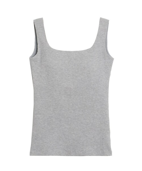 ELENDEEK（エレンディーク）の「SQUARE NECK PAD TANK TOP（Tシャツ/カットソー・レディース・オフホワイト/ライトグレー/グレー/ブラック/ピンク/イエロー/ネイビー/パープル/ブラウン/ベージュ・F）」の12枚目の写真