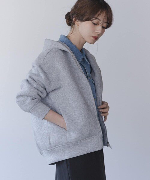URBAN RESEARCH Sonny Label（アーバンリサーチサニーレーベル）の「ダンボールZIPコクーンフーディー（パーカー・レディース・L.グレー/チャコール/ネイビー・Free）」の9枚目の写真
