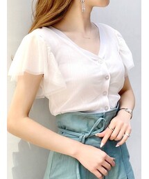 MERCURYDUO | チュールドッキングコンパクトニット(ニット/セーター)