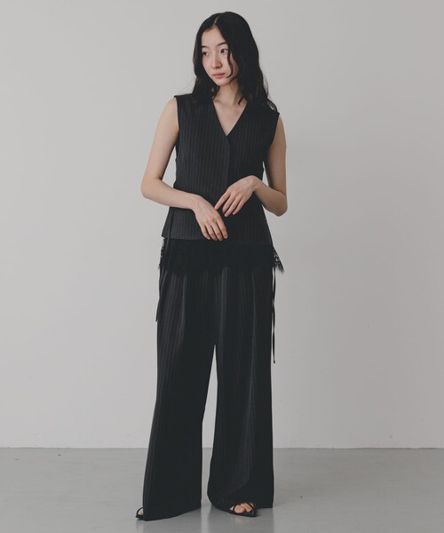 SENSE OF PLACE by URBAN RESEARCH(センスオブプレイスバイアーバンリサーチ)の「ピンストライプルーズパンツ(その他パンツ・レディース・CHA×WHT/BEG×BRN/BRN×WHT・S/M/XS)」の7枚目の写真