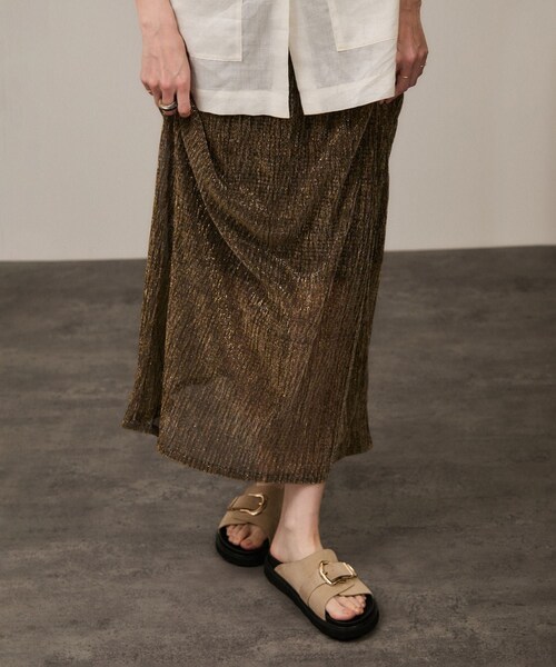 ADAM ET ROPE'（アダムエロペ）の「シアーラメスカート［ストレッチ］（スカート・レディース・ゴールド/シルバー・F）」の16枚目の写真