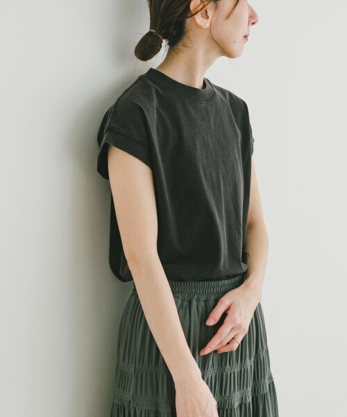 ITEMS URBANRESEARCH（アイテムズ アーバンリサーチ）の「ピグメントフレンチTシャツ（Tシャツ/カットソー・レディース・CML/GRY/BLK・FREE）」の10枚目の写真