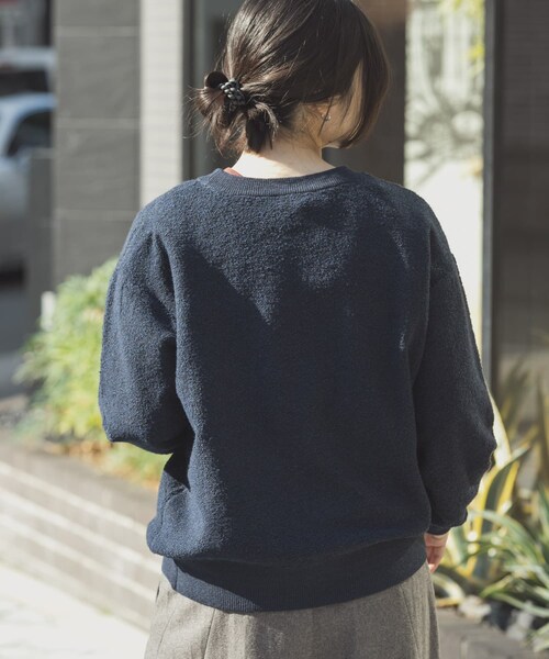 EKAL（エカル）の「パイル編みクルーニット（ニット/セーター・レディース・グレージュ/ネイビー・One）」の21枚目の写真