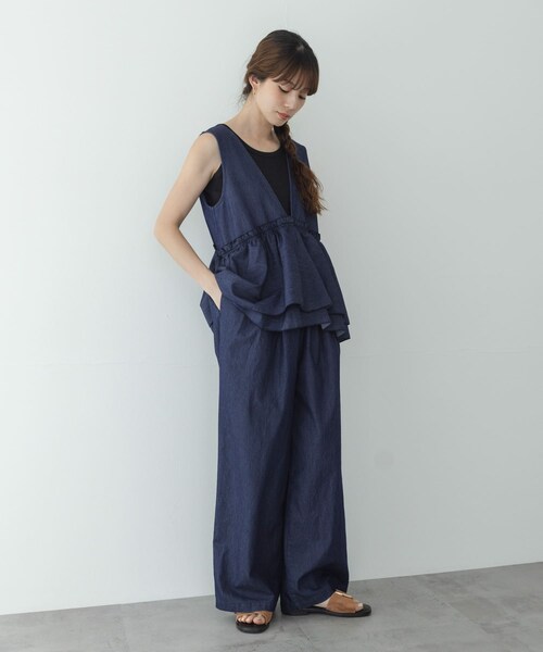 URBAN RESEARCH Sonny Label（アーバンリサーチサニーレーベル）の「ペプラムフリルアソートオールインワン（つなぎ/オールインワン・レディース・ブラック/デニム・36/38）」の21枚目の写真