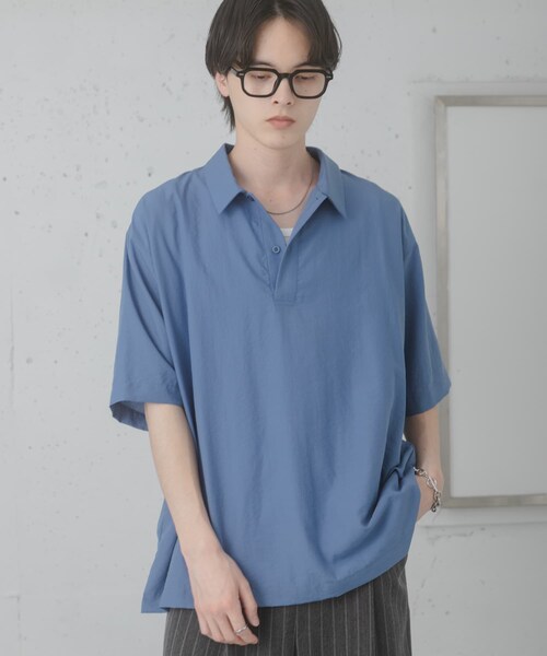 SENSE OF PLACE by URBAN RESEARCH(センスオブプレイスバイアーバンリサーチ)の「『接触冷感/速乾』スパンブロードプルオーバーシャツ(シャツ/ブラウス・メンズ・WHITE/BLUE/NAVY・M/L)」の19枚目の写真